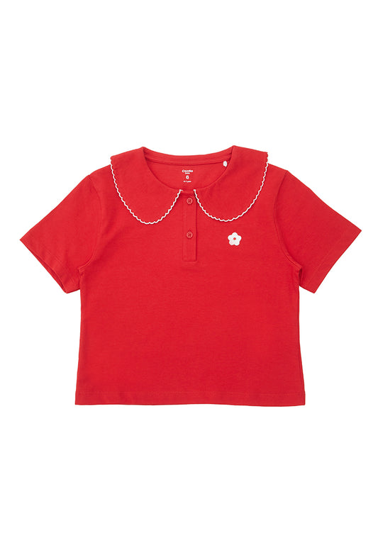 Osella Kids Floral T-Shirt With Fancy Collar