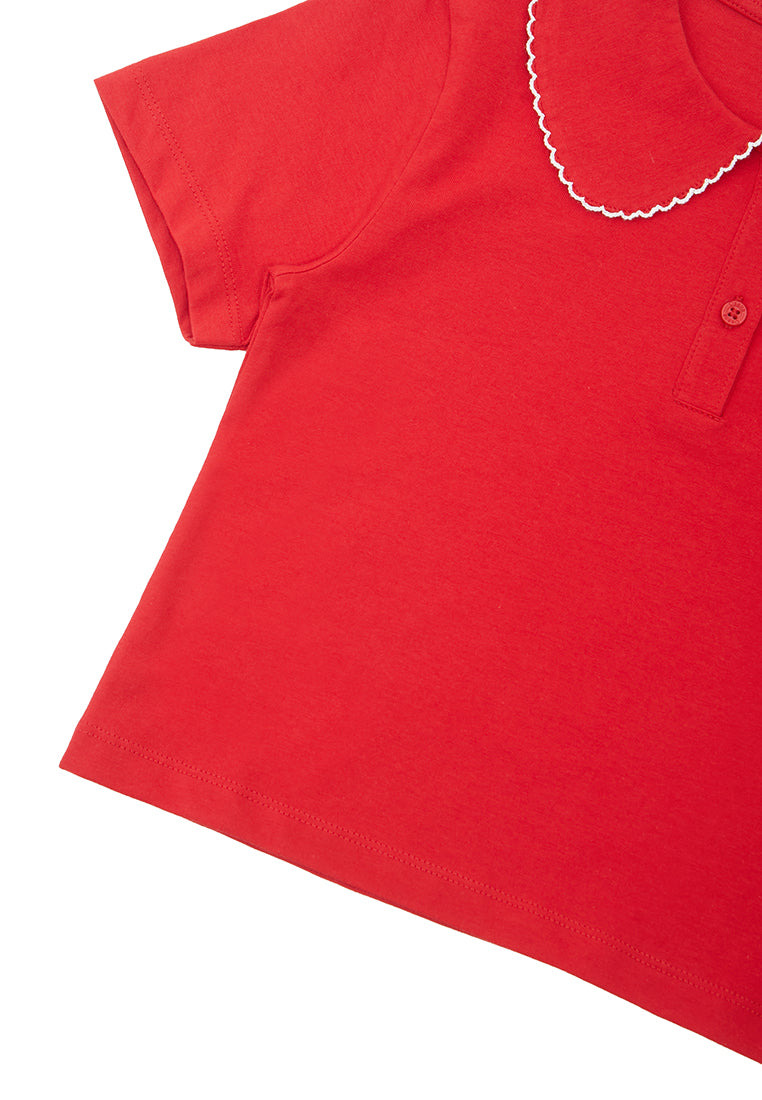 Osella Kids Floral T-Shirt With Fancy Collar