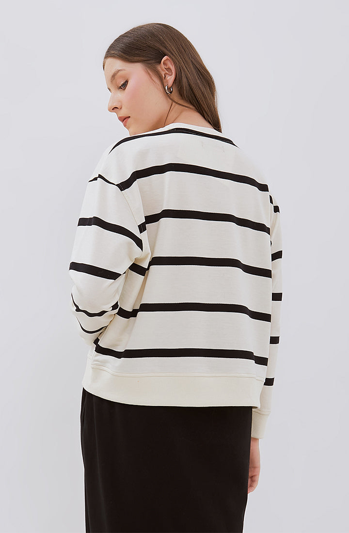 [NEW] Osella Striped Sweatshirt 21115003 | Atasan Rajut Garis Garis Lengan Panjang
