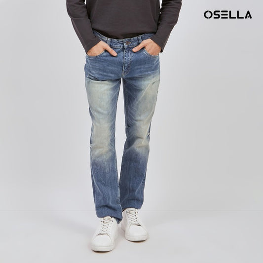 [New] Osella Thomas Slim Fit Jeans In Medium Indigo Blue 208O5002A2 | Celana Panjang Jeans Pria