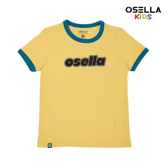 [NEW] OSELLA TYPOGRAPHY GRAPHIC T-SHIRT WITH CONTRAST RIB IN YELLOW 2274500203 | Atasan Kaos Anak Laki Laki