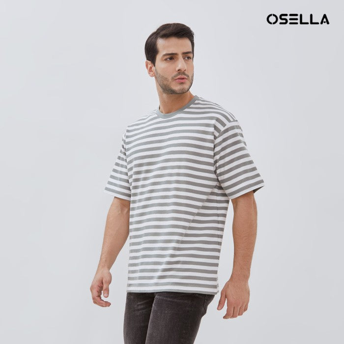 [NEW] Osella Jordan Striped Relaxed Fit T-shirt With Fancy Fabric 20715003