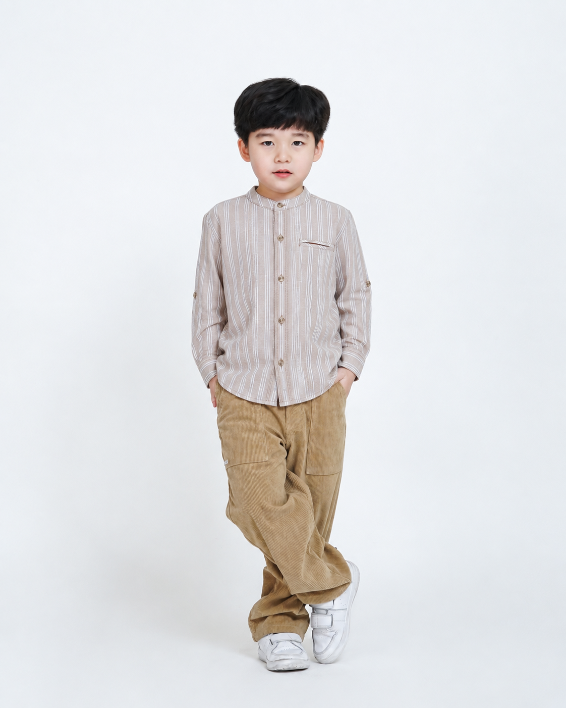 Osella Kids Asher Long Sleeves Striped Koko Shirt With Fancy Striped Fabric