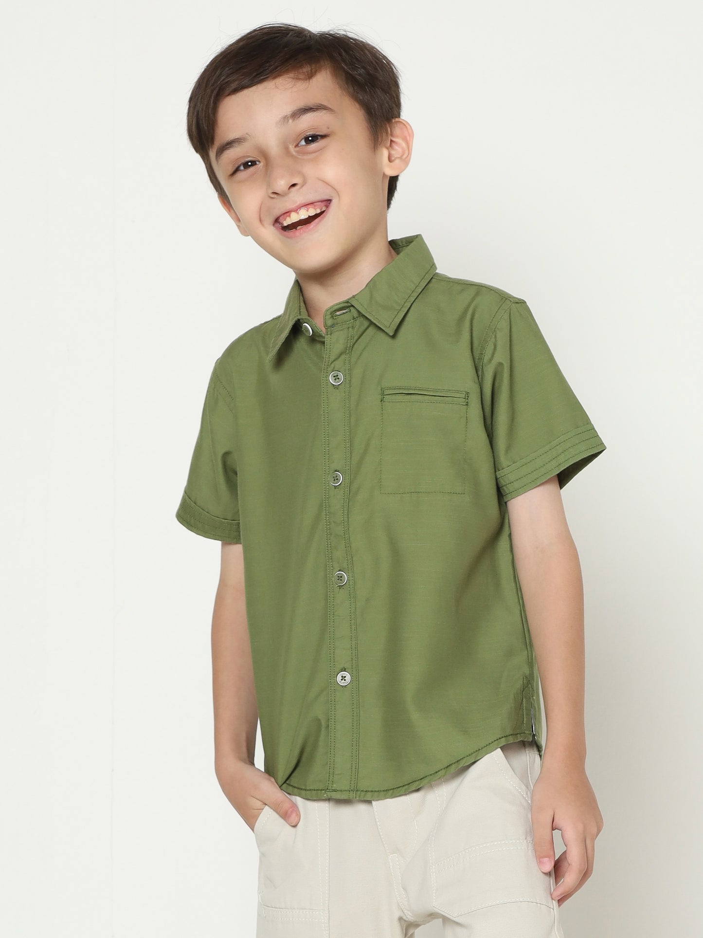 Osella Kids Tencel Slub Short Sleeve Shirt