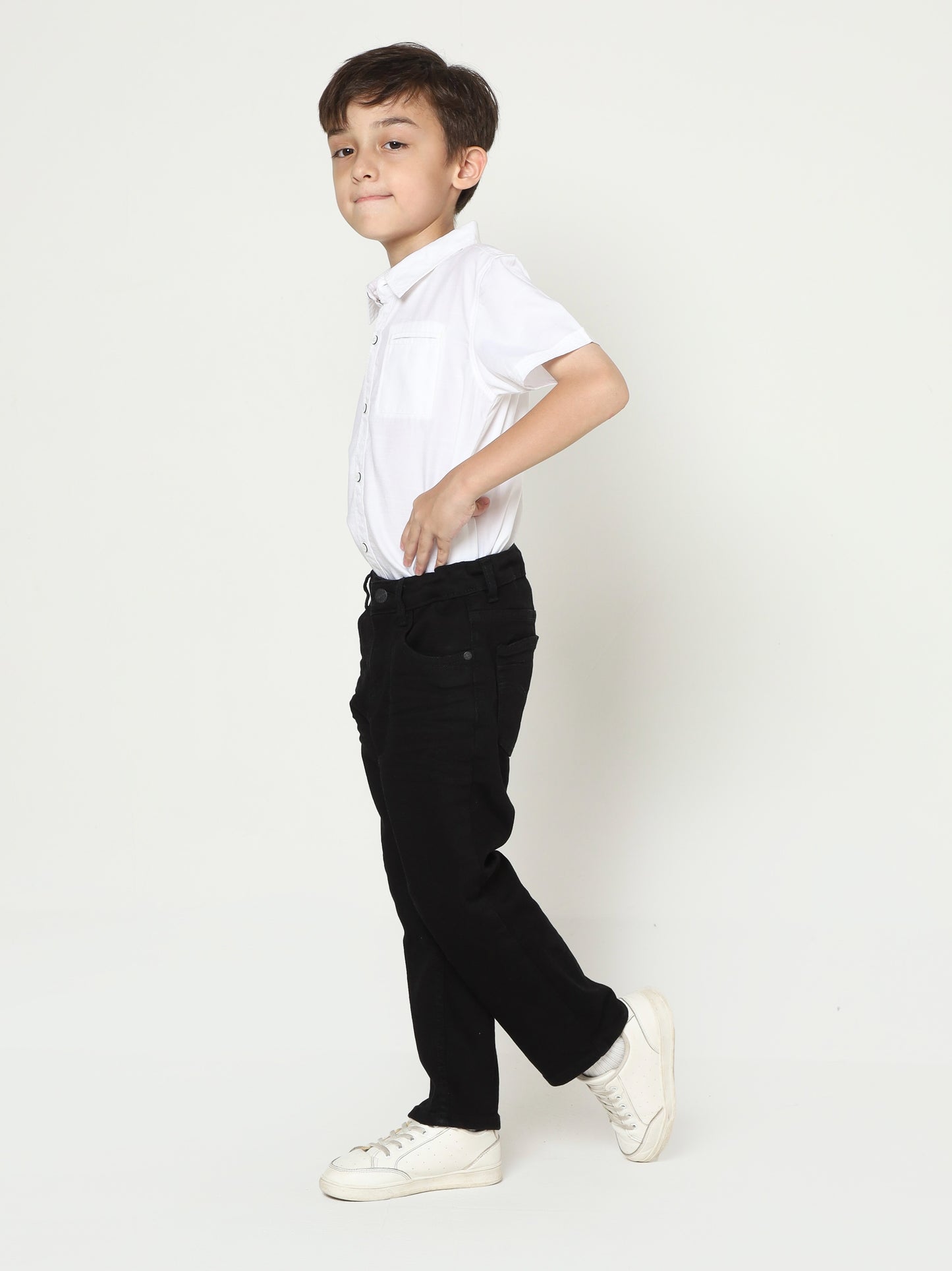 Osella Henry Denim Long Pants in Black Denim