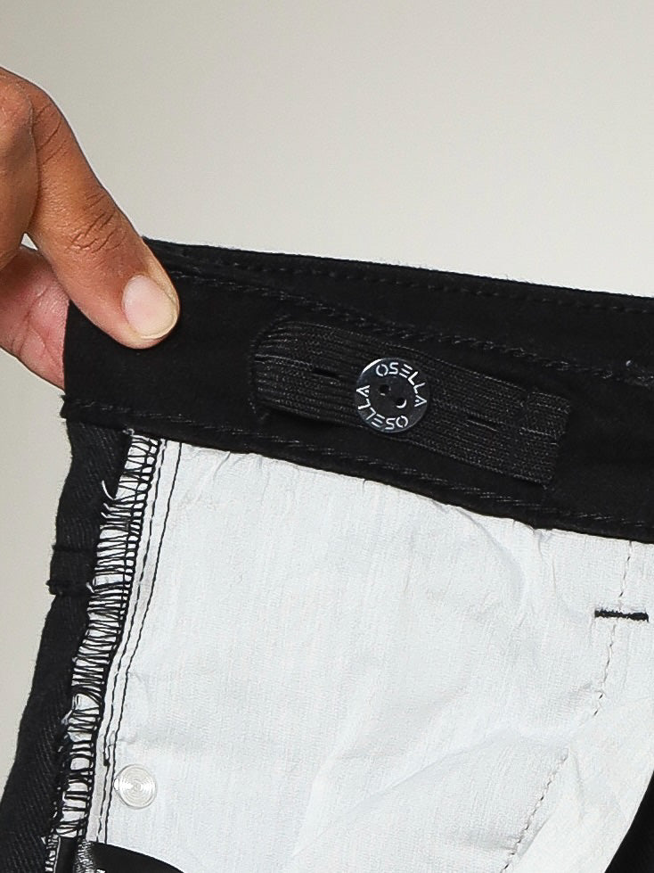 Osella Henry Denim Long Pants in Black Denim