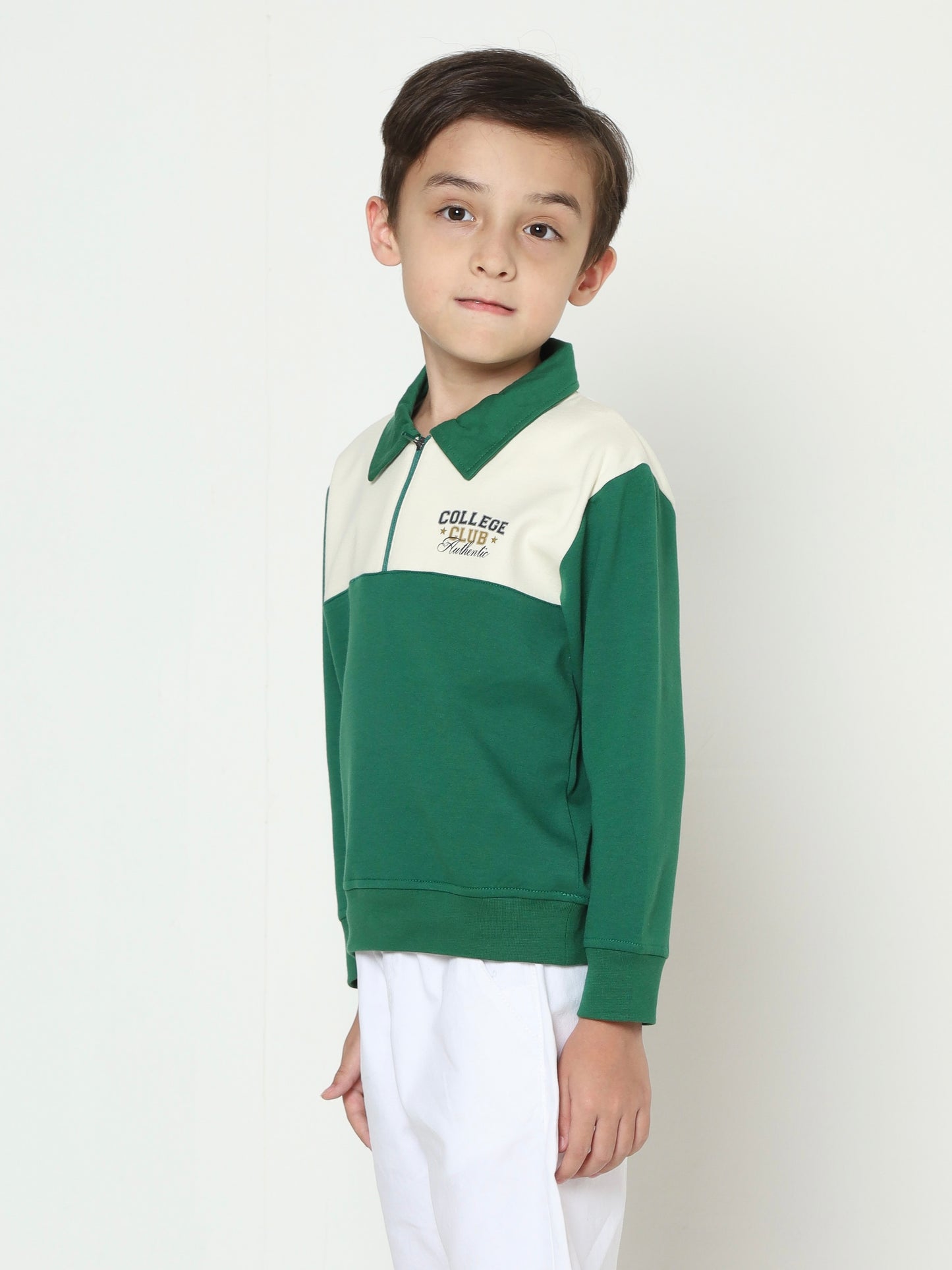 Osella Denzel Collared Sweatshirt In Green