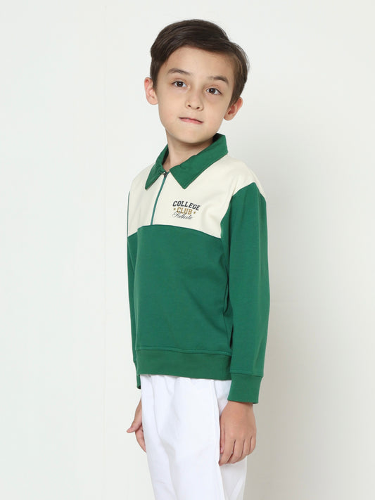 Osella Denzel Collared Sweatshirt In Green