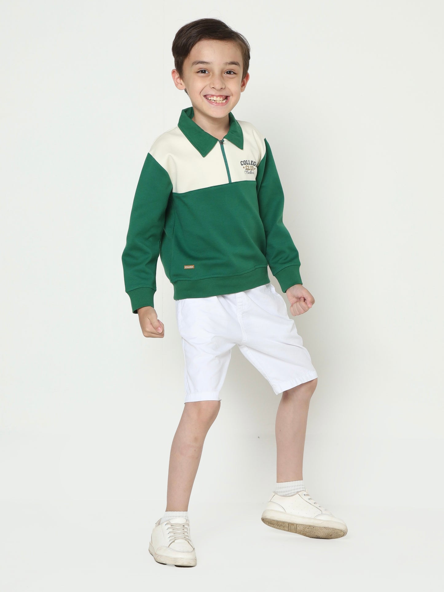 Osella Denzel Collared Sweatshirt In Green