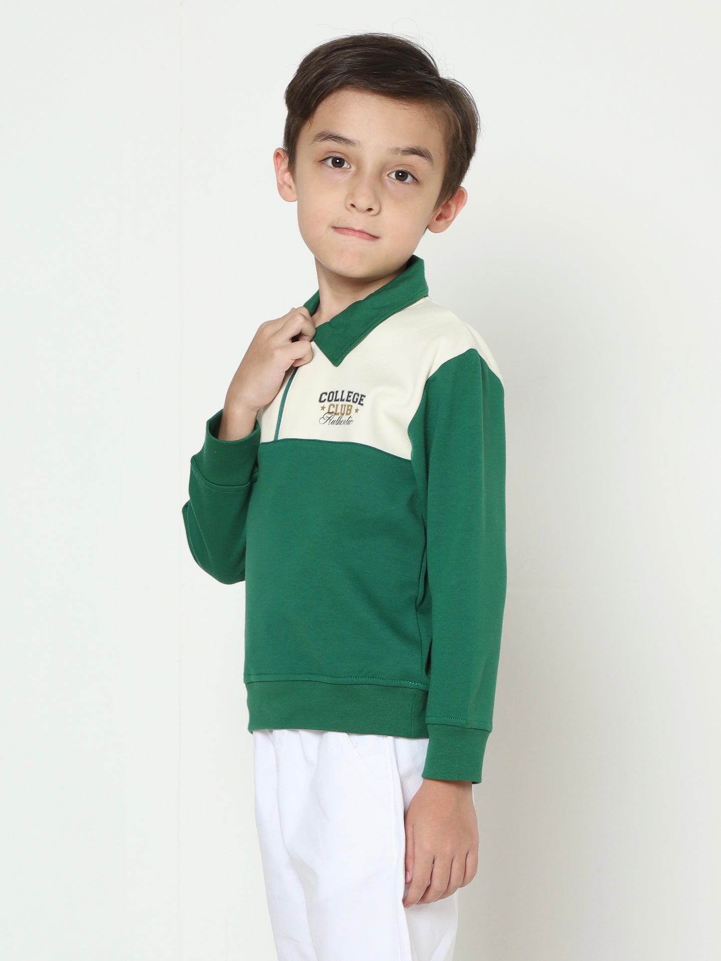 Osella Denzel Collared Sweatshirt In Green