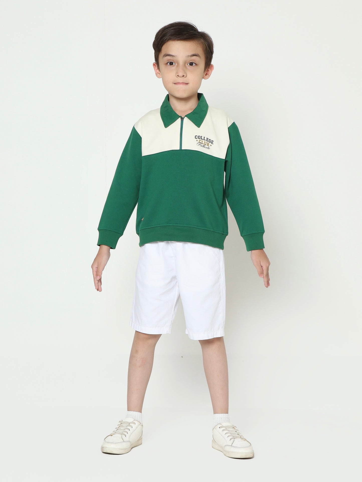 Osella Denzel Collared Sweatshirt In Green