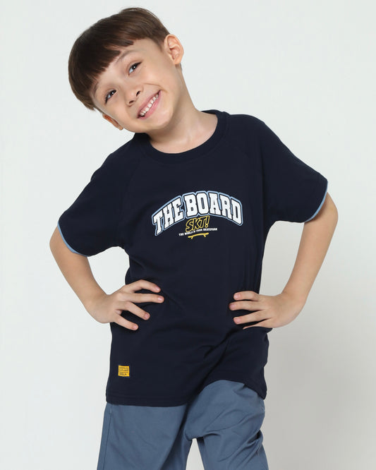 Osella Raglan T-Shirt With Stripe Sleeve In Navy