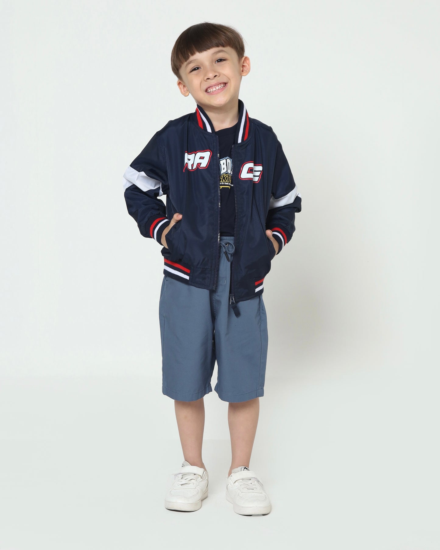 Osella Clark Stripe Collar Sweatshirt In Navy