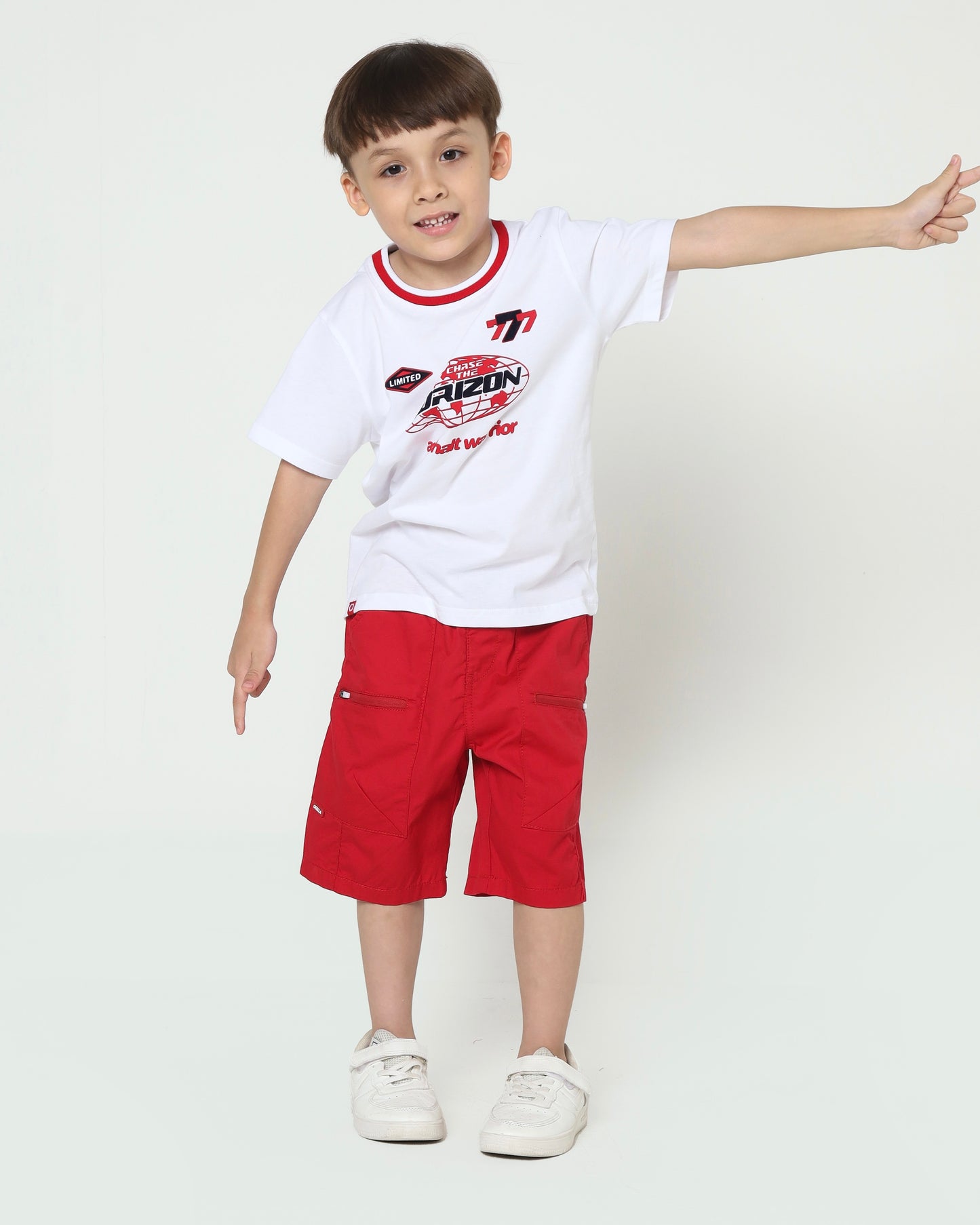 Osella Short Sleeve Graphic T-Shirt With Stripe Rib In White