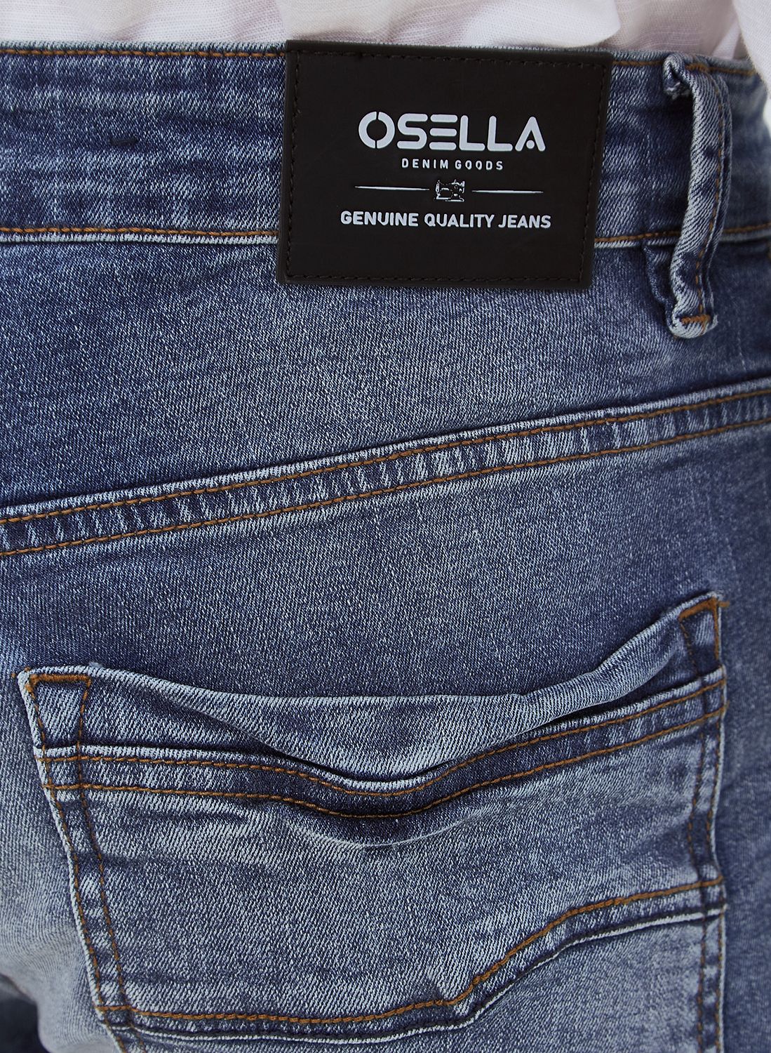 Osella Leo Slim Fit Denim Jeans In Medium Blue Wash