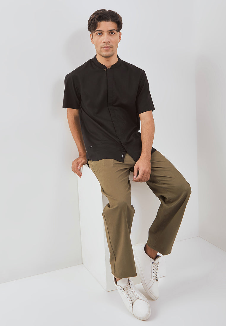 Osella Ziyyad Short Sleeve Stand Collared Shirt