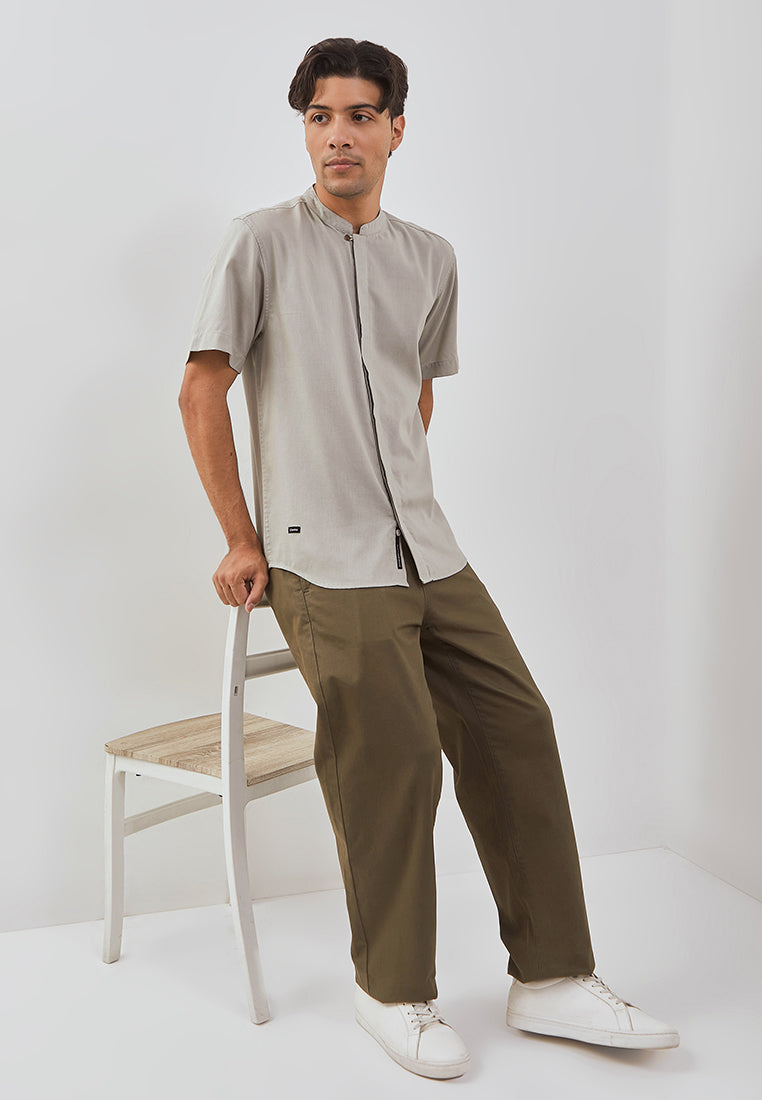 Osella Ziyyad Short Sleeve Stand Collared Shirt
