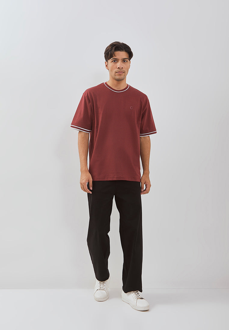 Osella Heavyweight Fabric T-Shirt With Stripes Collar
