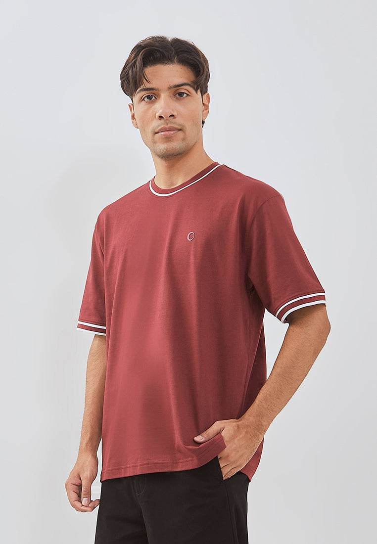 Osella Heavyweight Fabric T-Shirt With Stripes Collar