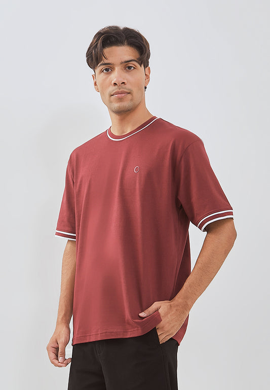 Osella Heavyweight Fabric T-Shirt With Stripes Collar