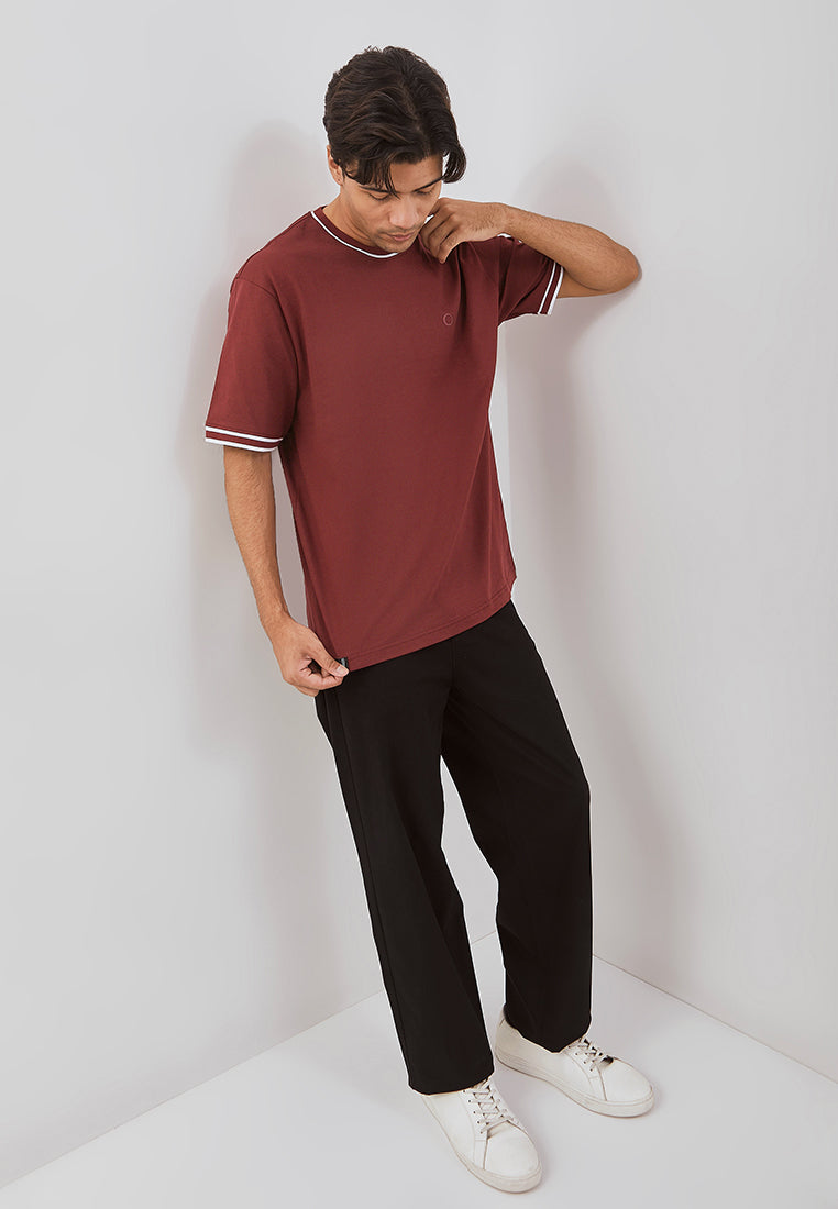 Osella Heavyweight Fabric T-Shirt With Stripes Collar