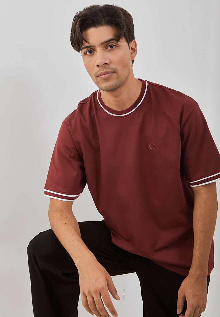 Osella Heavyweight Fabric T-Shirt With Stripes Collar