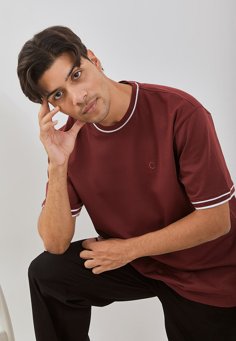Osella Heavyweight Fabric T-Shirt With Stripes Collar