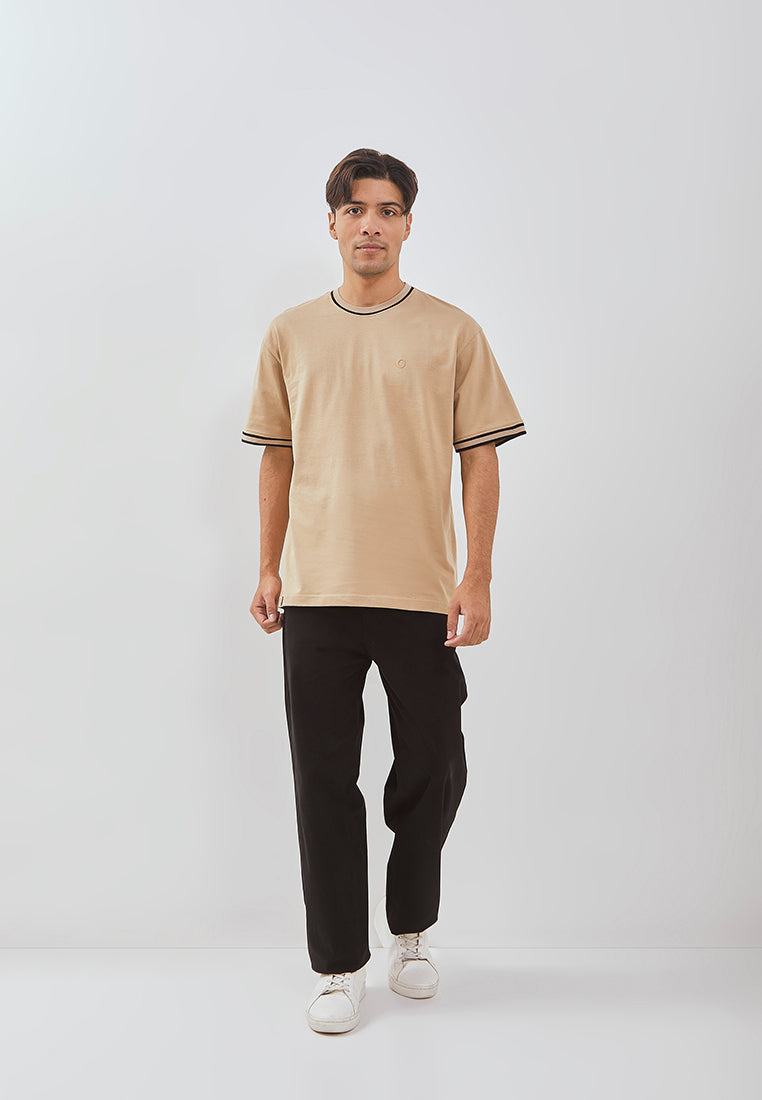 Osella Heavyweight Fabric T-Shirt With Stripes Collar