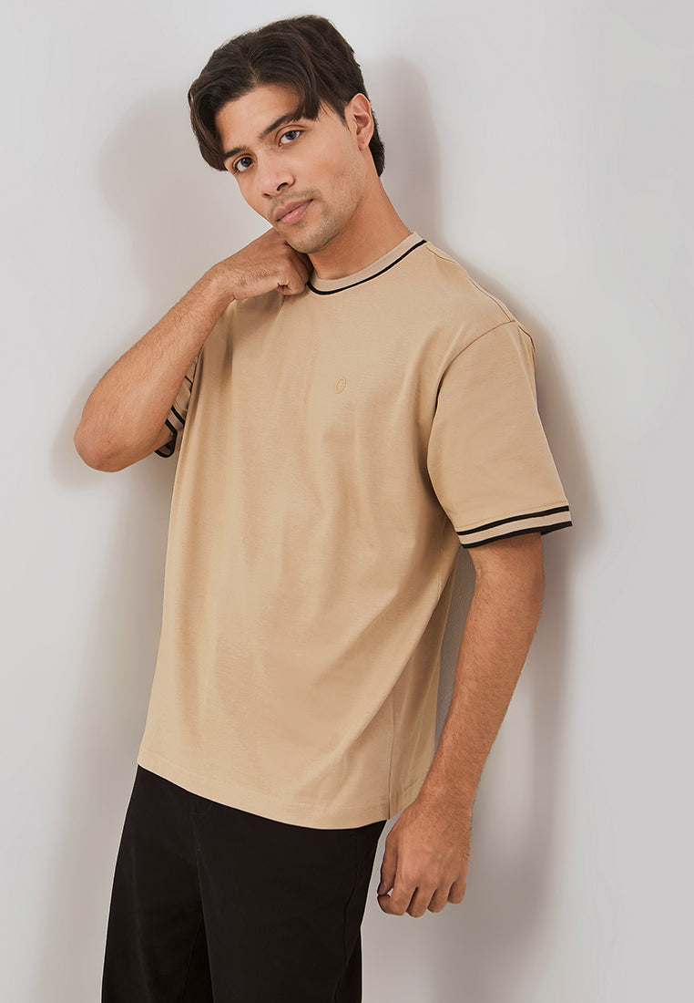 Osella Heavyweight Fabric T-Shirt With Stripes Collar