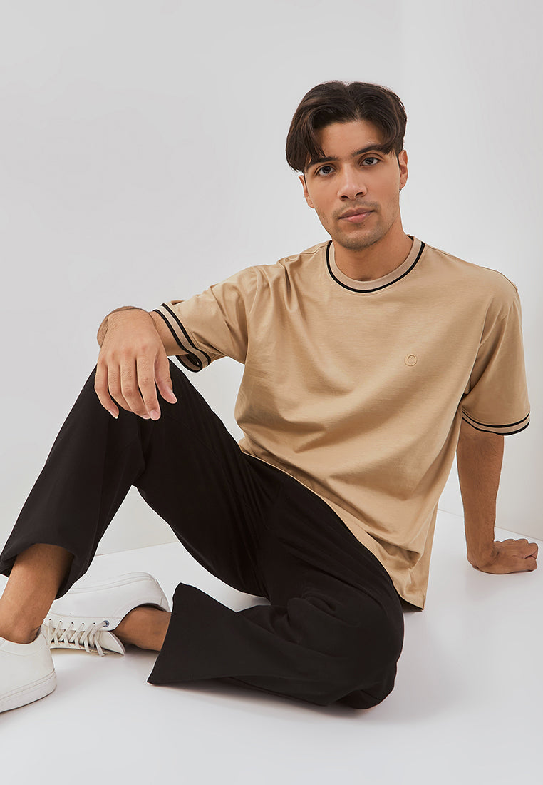 Osella Heavyweight Fabric T-Shirt With Stripes Collar