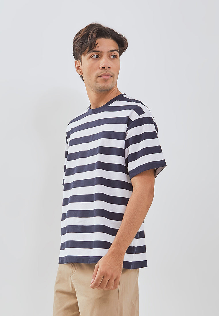 Osella Khael Stripes Pattern Relaxed Fit T-Shirt