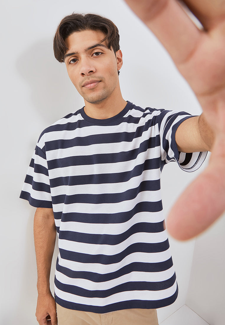 Osella Khael Stripes Pattern Relaxed Fit T-Shirt