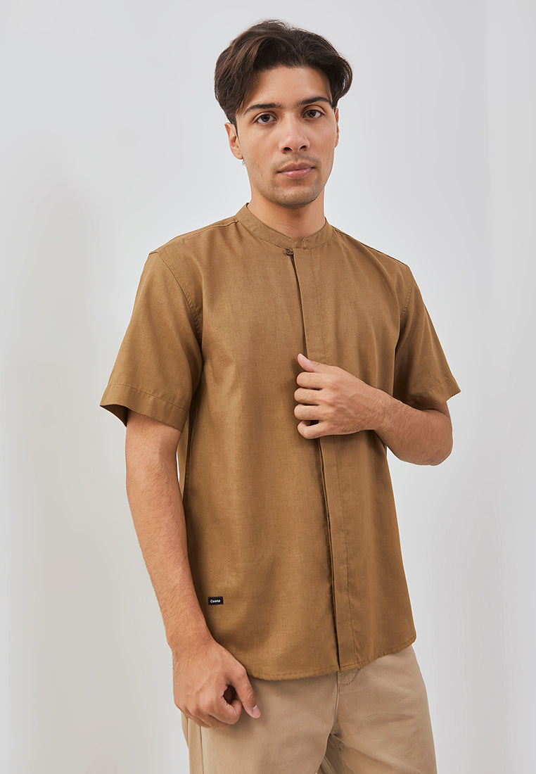 Osella Ziyyad Short Sleeve Stand Collared Shirt