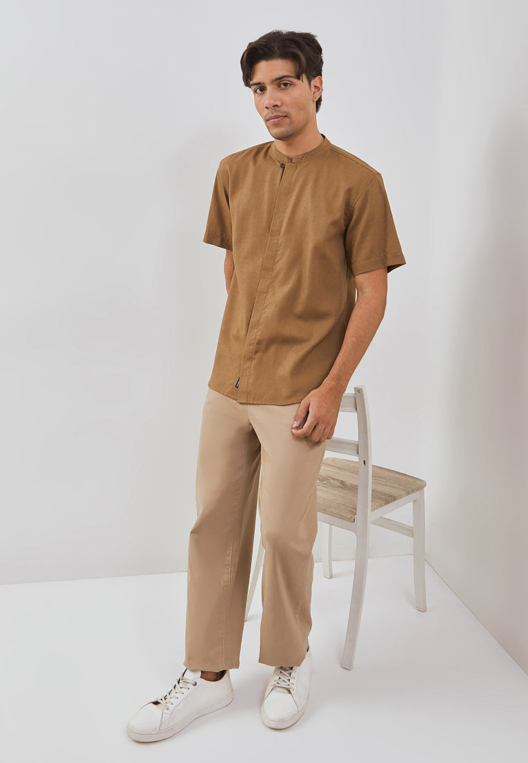 Osella Ziyyad Short Sleeve Stand Collared Shirt