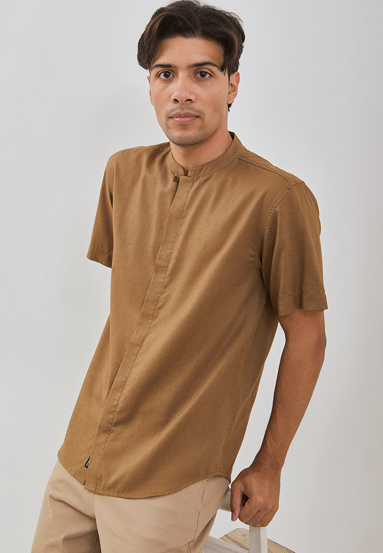 Osella Ziyyad Short Sleeve Stand Collared Shirt