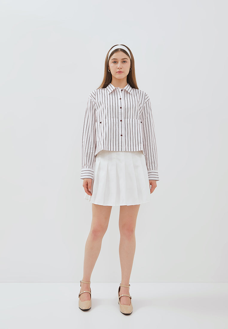Osella Casual Striped Shacket With Pocket