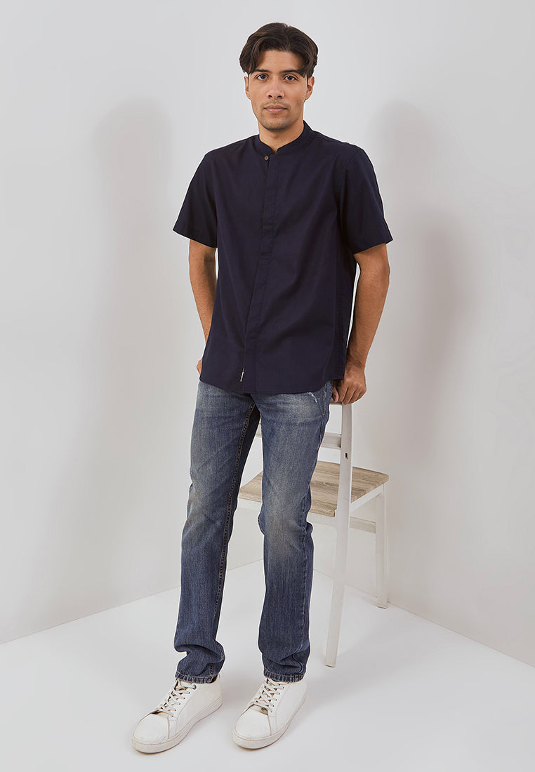 Osella Ziyyad Short Sleeve Stand Collared Shirt