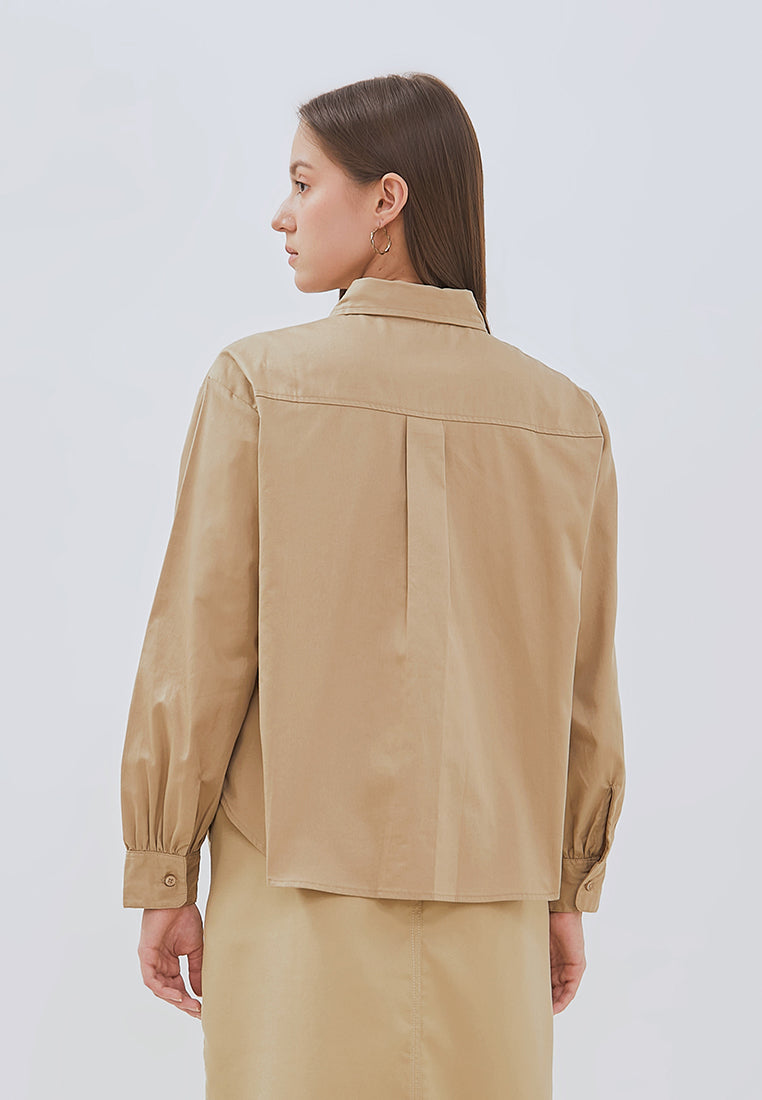 Osella Vena Puffy Sleeve Shirt With Statement Button