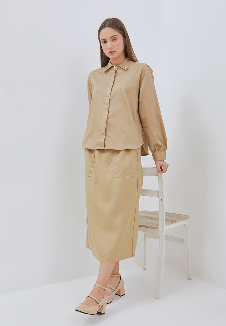 Osella Vena Puffy Sleeve Shirt With Statement Button