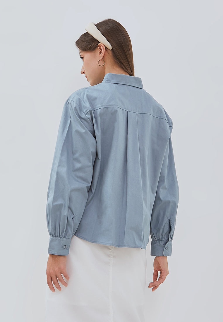 Osella Vena Puffy Sleeve Shirt With Statement Button