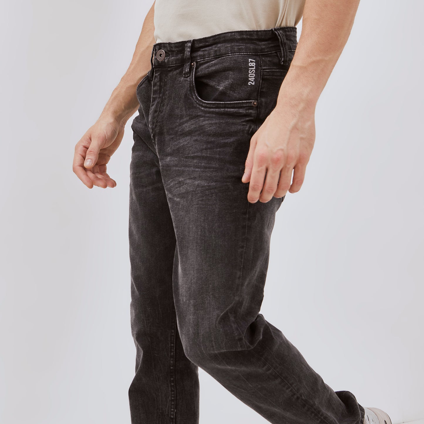 Osella Mason Slim Fit Jeans In Grey Wash