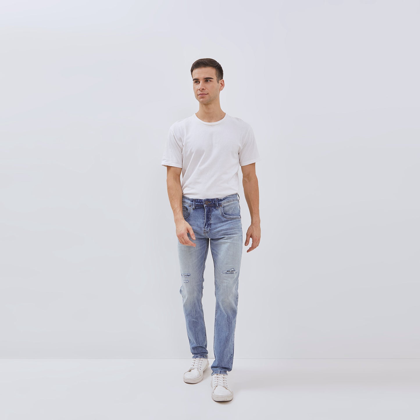 Osella Brando Slim Fit Denim Jeans In Light Blue Wash