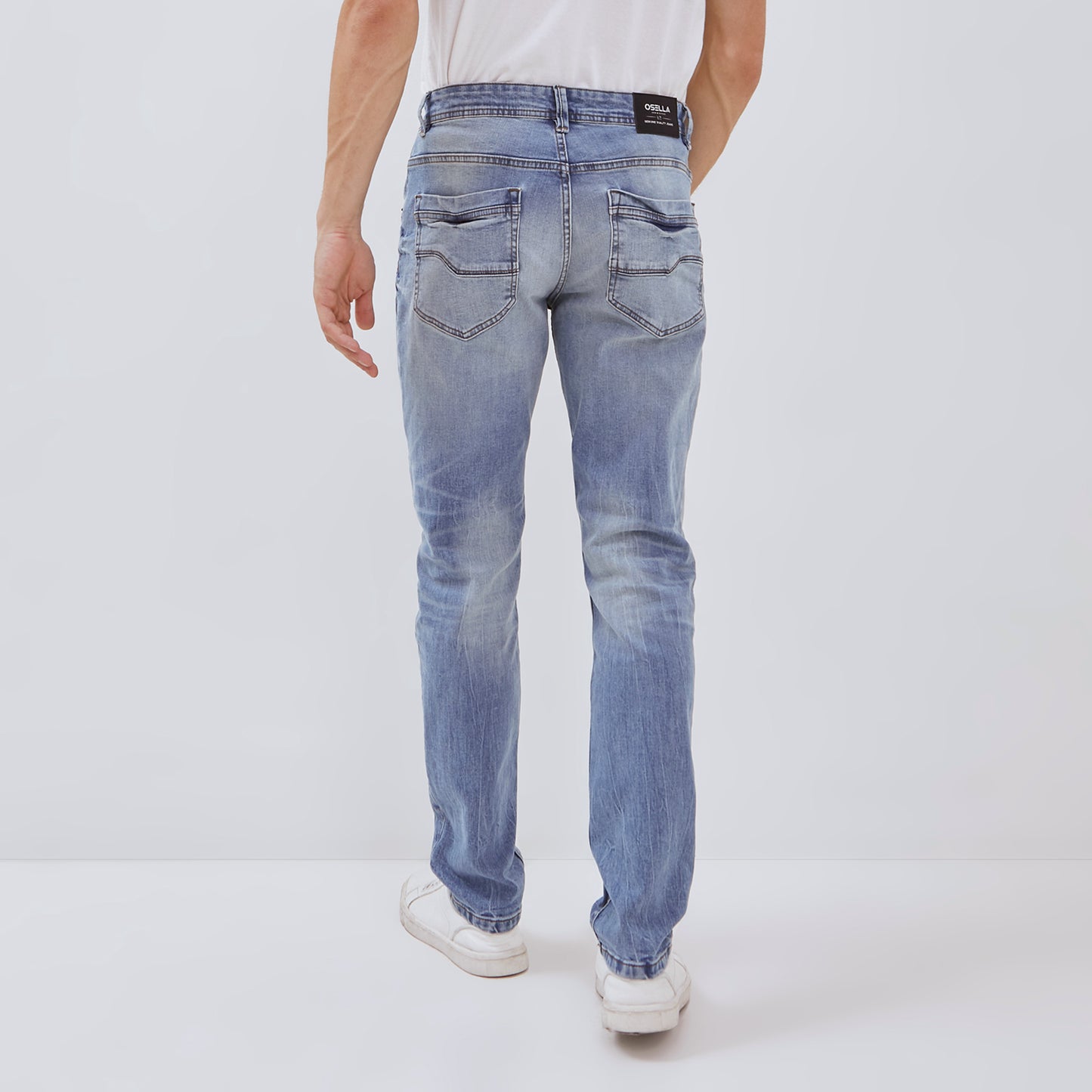 Osella Brando Slim Fit Denim Jeans In Light Blue Wash