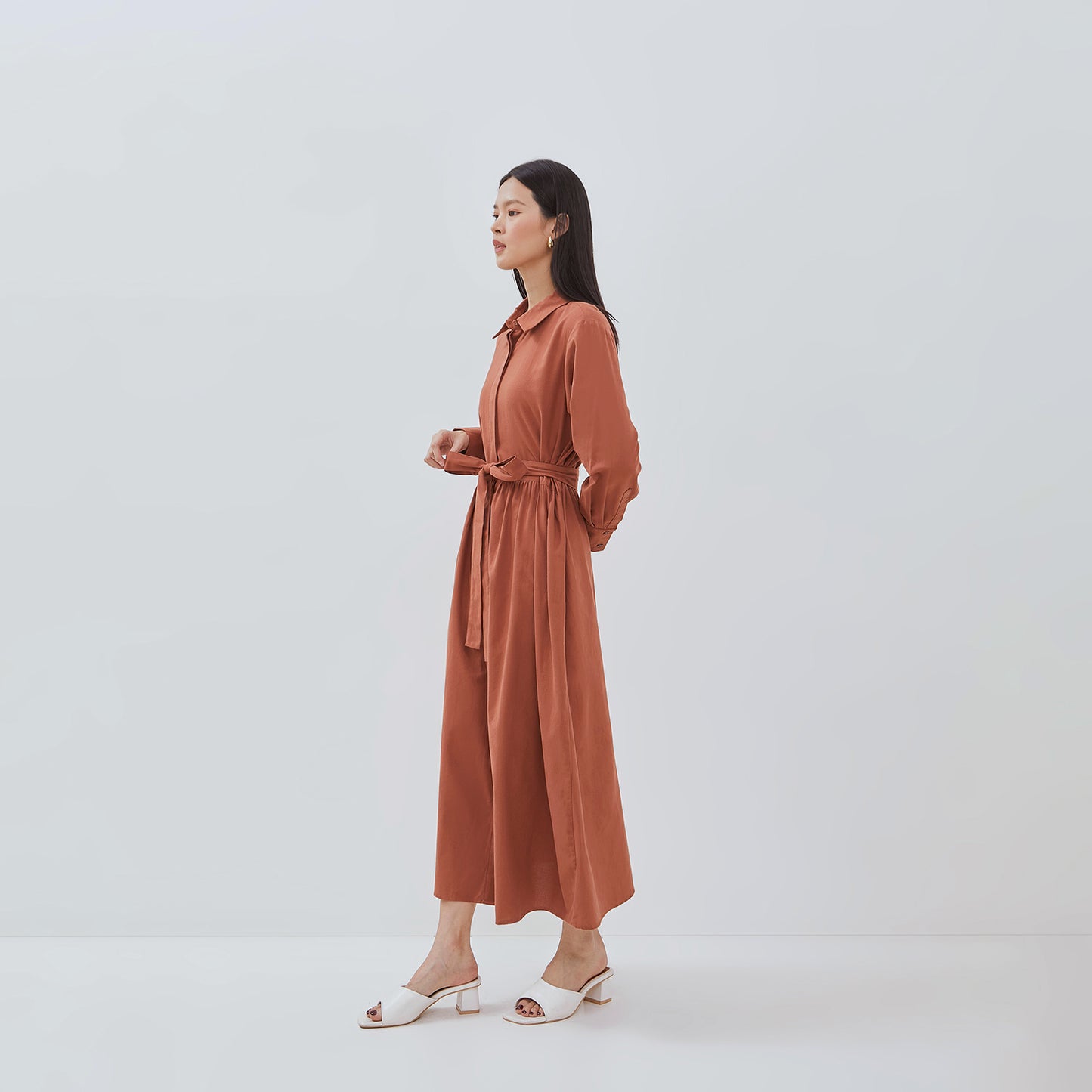 [NEW] OSELLA VALLEY MAXI DRESS IN BROWN 21575008