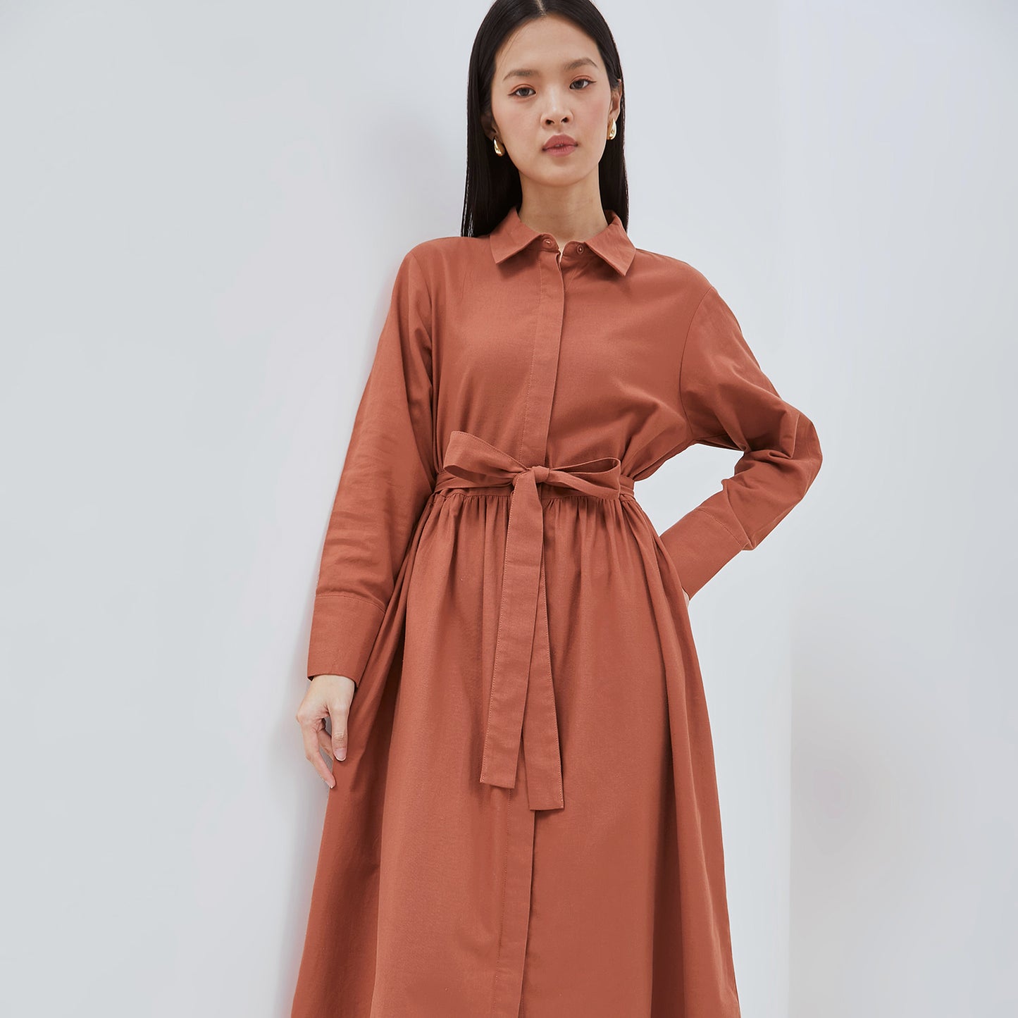 [NEW] OSELLA VALLEY MAXI DRESS IN BROWN 21575008