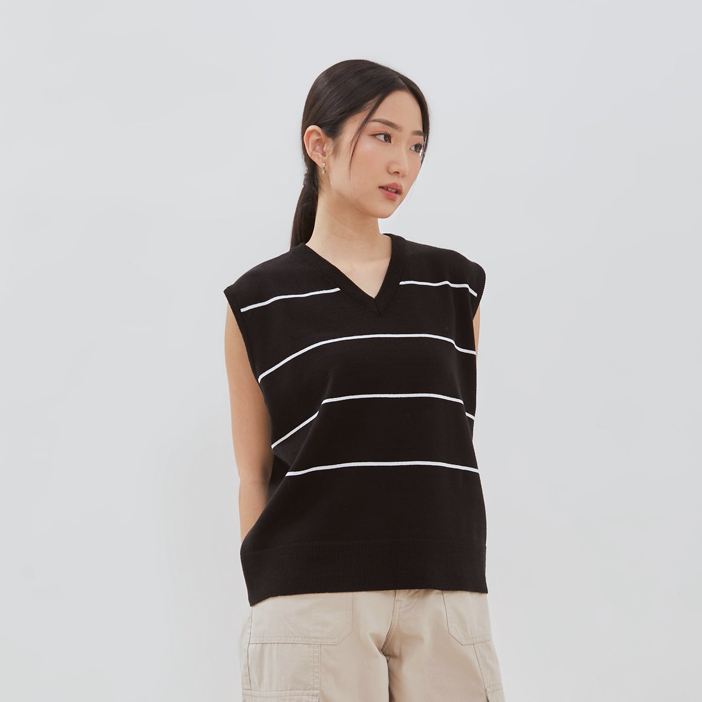 Osella Sweater With Stripe Rib In White