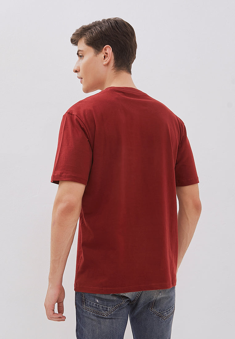 Osella Reguler Fit Print T-Shirt in Maroon