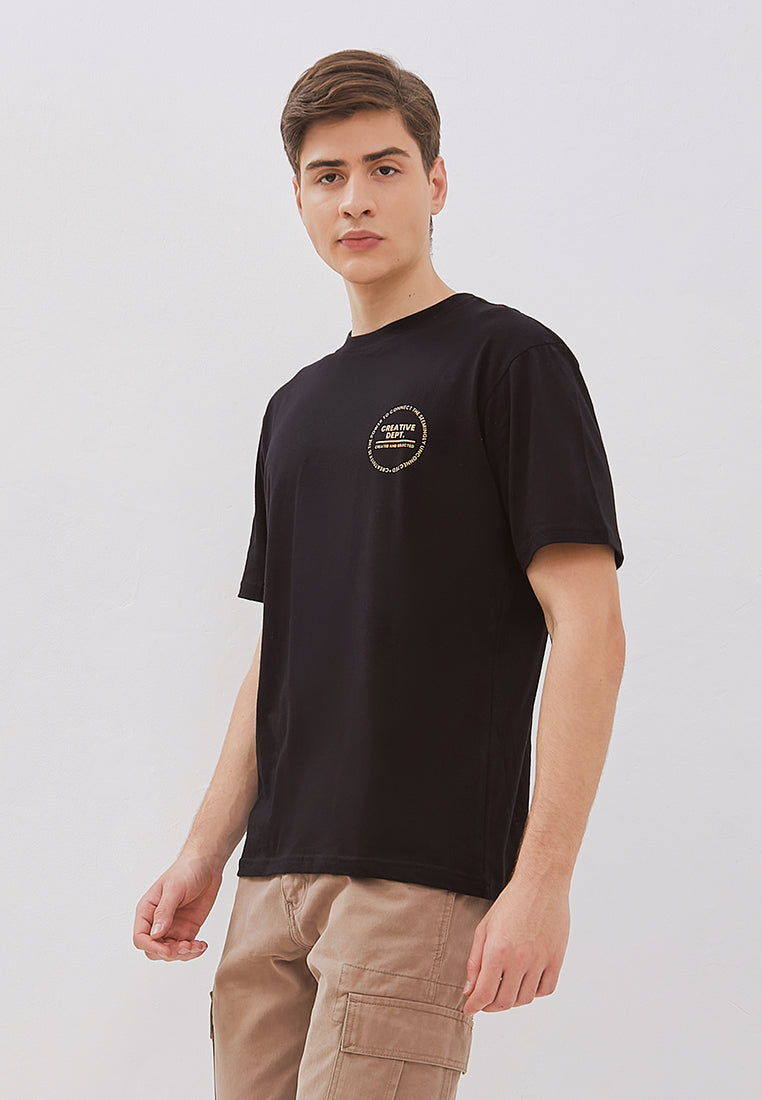 Osella Reguler Fit Print T-Shirt in Black