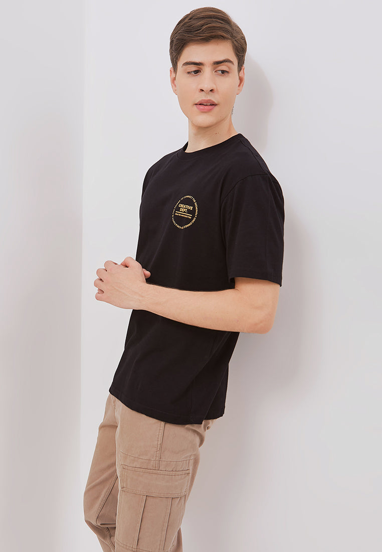 Osella Reguler Fit Print T-Shirt in Black