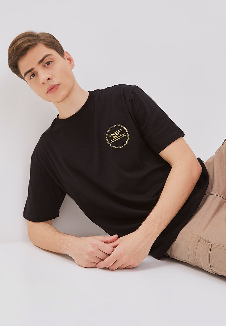 Osella Reguler Fit Print T-Shirt in Black